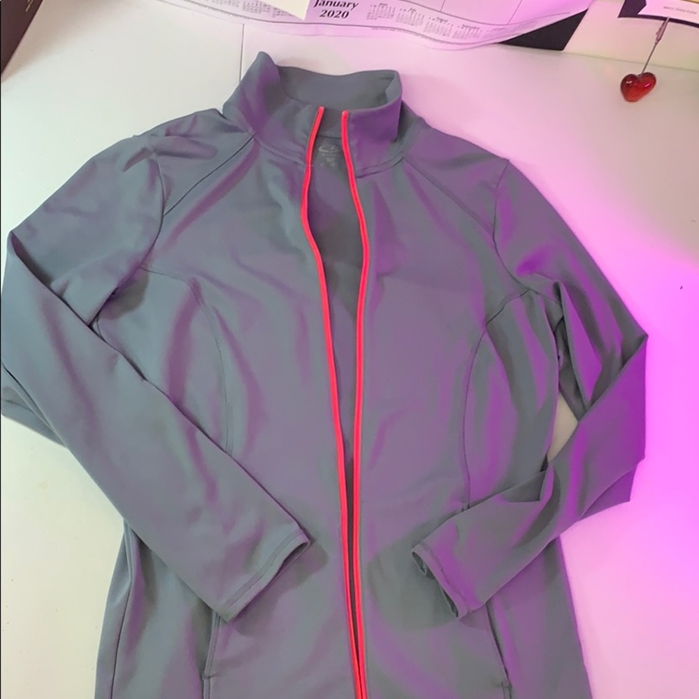 Champion athletic jacket hot pink orange zipper